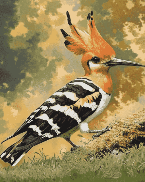 Aesthetic Hoopoe Birds Diamond Painting