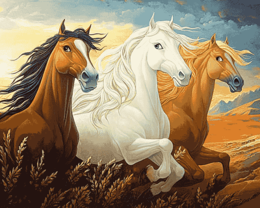 Aesthetic Horses Spirit Diamond Painting