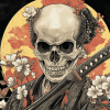 Aesthetic Japanese Samurai Skull Diamond Painting