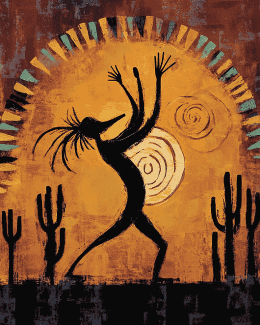 Aesthetic Kokopelli Musician Diamond Painting