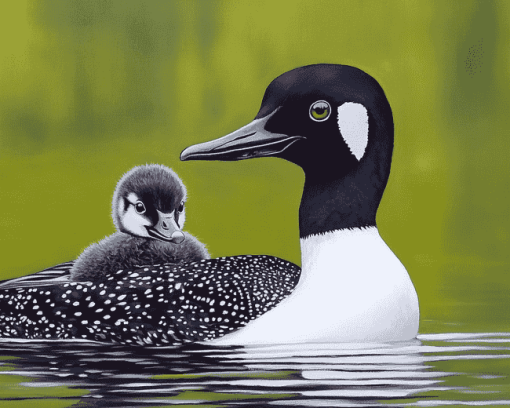 Aesthetic Loon Bird Diamond Painting