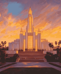 Aesthetic Los Angeles Sunset Temple Diamond Painting