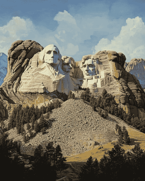 Aesthetic Mount Rushmore North Dakota Diamond Painting