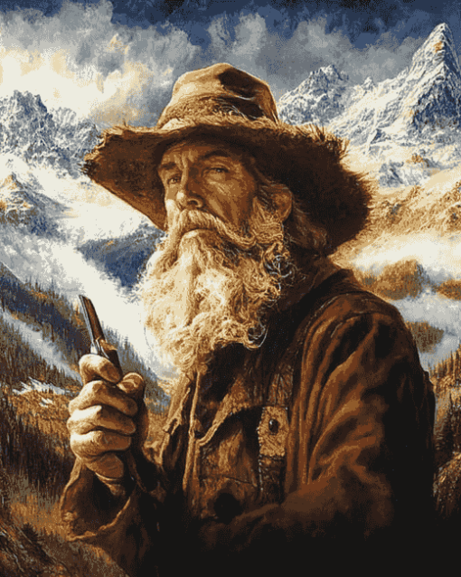 Aesthetic Mountain Man Landscape Diamond Painting