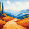 Aesthetic Mountain Path Diamond Painting