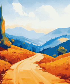 Aesthetic Mountain Path Diamond Painting