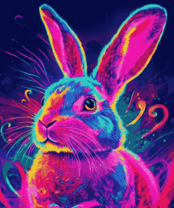 Aesthetic Neon Rabbit Diamond Painting