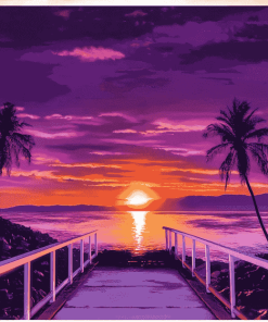 Aesthetic Ocean Sunset Diamond Painting