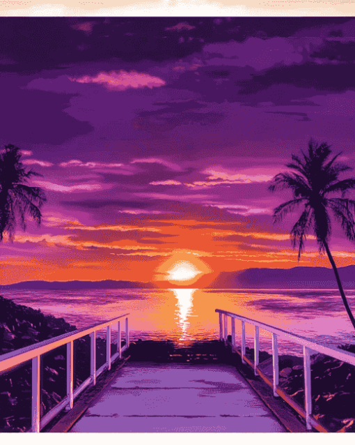 Aesthetic Ocean Sunset Diamond Painting