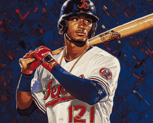 Aesthetic Ozzie Albies Baseball Diamond Painting