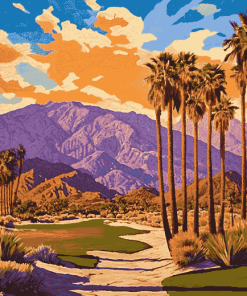 Aesthetic Palm Desert Landscape Diamond Painting