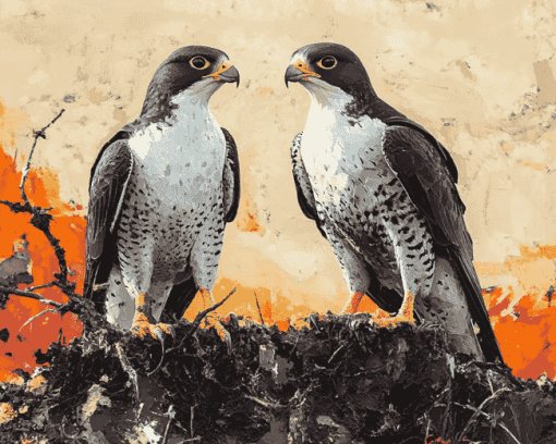 Aesthetic Peregrine Falcon Diamond Painting