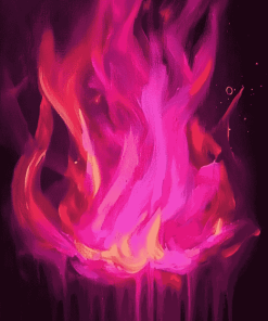 Aesthetic Pink Fire Diamond Painting