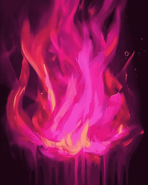 Aesthetic Pink Fire Diamond Painting