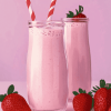 Aesthetic Pink Strawberry Milk Diamond Painting