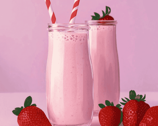 Aesthetic Pink Strawberry Milk Diamond Painting