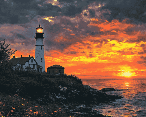 Aesthetic Portland Head Light Diamond Painting