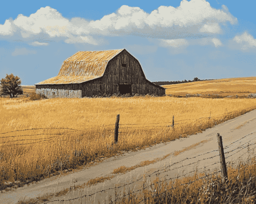 Aesthetic Prairie Barns Diamond Painting