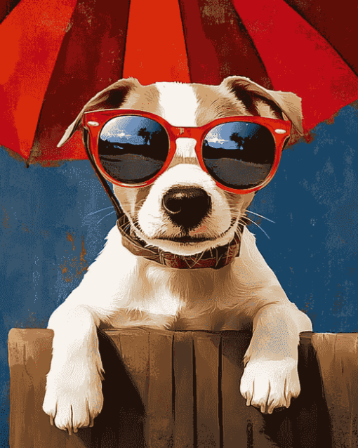 Aesthetic Puppy Sunglasses Diamond Painting