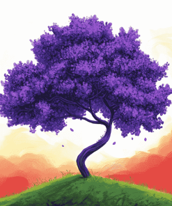 Aesthetic Purple Tree Diamond Painting