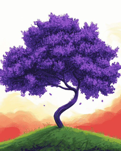 Aesthetic Purple Tree Diamond Painting