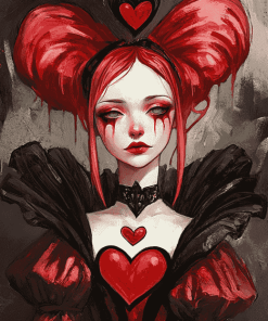 Aesthetic Queen of Hearts Anime Diamond Painting