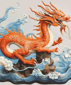 Aesthetic Red Dragon Art Diamond Painting