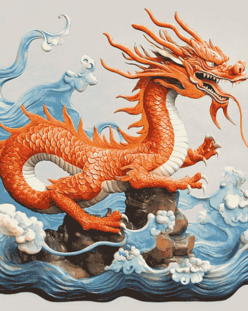 Aesthetic Red Dragon Art Diamond Painting