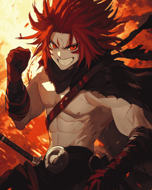 Aesthetic Red Riot Anime Diamond Painting