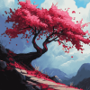 Aesthetic Red Tree Diamond Painting