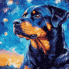 Aesthetic Rottweiler Starry Night Diamond Painting