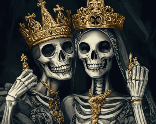 Aesthetic Skull King and Queen Diamond Painting