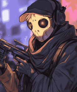 Aesthetic Sniper Mask Animation Diamond Painting