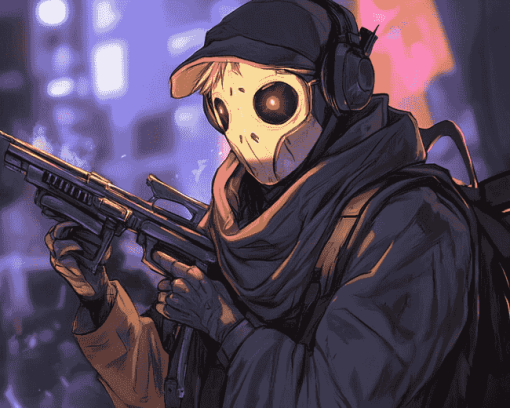 Aesthetic Sniper Mask Animation Diamond Painting