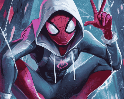 Aesthetic Spider Gwen Animation Diamond Painting