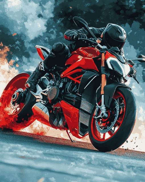 Aesthetic Streetfighter Motorbikes Diamond Painting