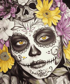 Aesthetic Sugar Skull Girl Diamond Painting