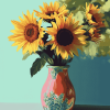 Aesthetic Sunflower Vase Art Diamond Painting