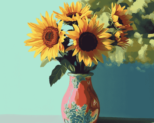 Aesthetic Sunflower Vase Art Diamond Painting