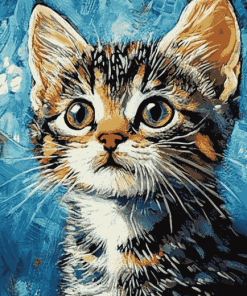 Aesthetic Tabby Kitten Diamond Painting