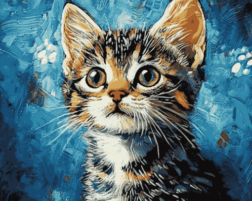 Aesthetic Tabby Kitten Diamond Painting