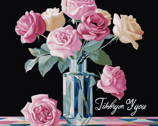 Aesthetic Thinking of You Roses Diamond Painting