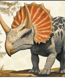 Aesthetic Triceratops Dinosaur Diamond Painting