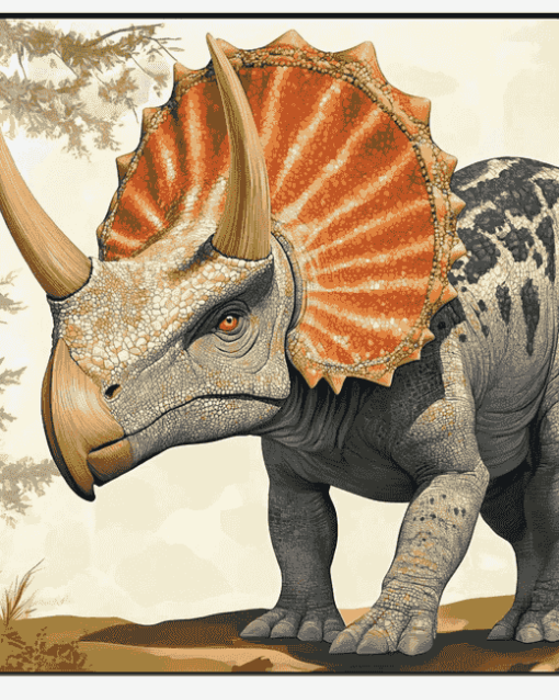 Aesthetic Triceratops Dinosaur Diamond Painting