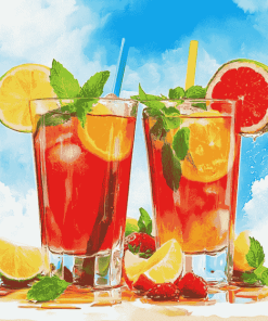 Aesthetic Tropical Juices Diamond Painting