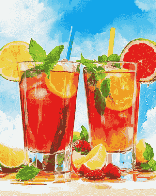 Aesthetic Tropical Juices Diamond Painting