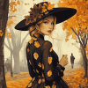 Aesthetic Vintage Autumn Woman Diamond Painting