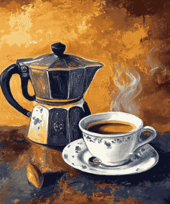 Aesthetic Vintage Coffee Pots Diamond Painting