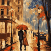 Aesthetic Vintage Walk In The Rain Diamond Painting