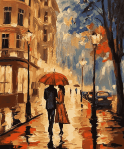 Aesthetic Vintage Walk In The Rain Diamond Painting